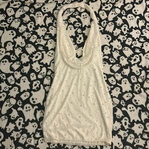 Short Cream/White Dress with pearls